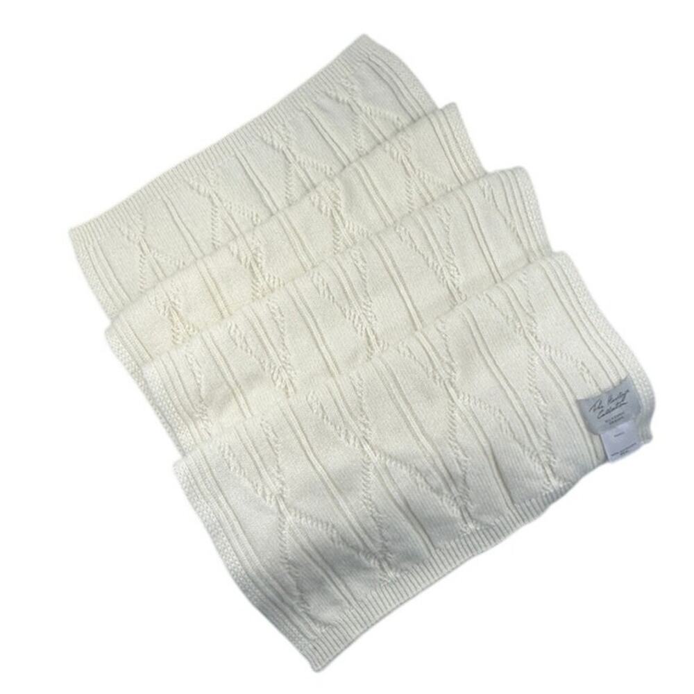Kilkenny Design Scarf Wool Aran Cable Knit Cream Supersoft Oversized Wrap